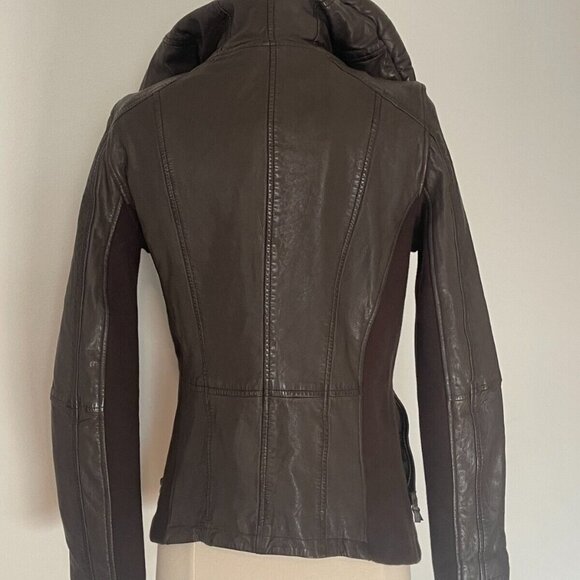 Free People Nicholas K Revised Brock Jacket brown leather jacket/size S - Picture 7 of 15